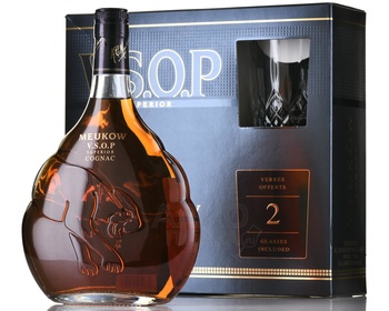 Meukow VSOP Superior - коньяк Меуков ВСОП Супериор 0.7 л в п/у +2 бокала