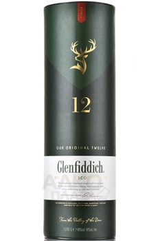 Glenfiddich 12 Years Old - виски Гленфиддик 12 лет 1 л в тубе