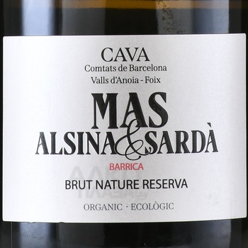 Alsina & Sarda Cava Brut Nature Reserva - вино игристое Альсина и Сарда Кава Брют Натюр Резерва 0.75 л белое брют натюр