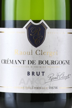 Raoul Clerget Cremant de Bourgogne - вино игристое Рауль Клерже Креман де Бургонь 0.75 л белое брют