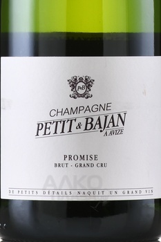 Petit & Bajan Promise Grand Cru - шампанское Пети и Бажан Промис Гран Крю 0.75 л белое брют
