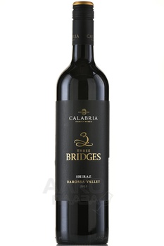 Calabria Three Bridges Shiraz - вино Калабриа Фри Бриджес Шираз 0.75 л красное сухое