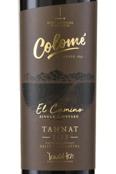 Colome El Camino Tannat - вино Коломе Эль Камино Таннат 0.75 л красное сухое