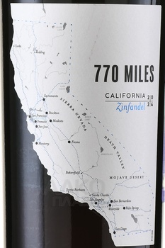 770 Miles Zinfandel - вино 770 Миль Зинфандель 0.75 л красное сухое