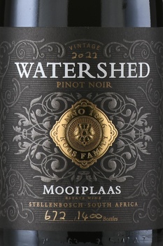 Watershed Pinot Noir Mooiplaas - вино Уотершед Пино Нуар Муиплаас 0.75 л красное сухое