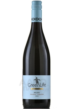 GreenLife Malbec Mendoza Argentina - вино ГринЛайф Мальбек Мендоса Аргентина 0.75 л красное сухое