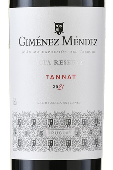Gimenez Mendez Alta Reserva Tannat - вино Хименес Мендес Альта Резерва Таннат 0.75 л красное сухое