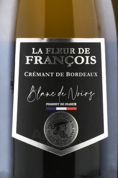 La Fleur de Francois Cremant de Bordeaux Blanc de Noirs - вино игристое Ля Флер де Франсуа Креман де Бордо Блан де Нуар 0.75 л белое брют