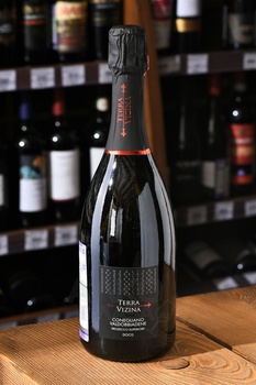 Prosecco Superiore Conegliano Valdobbiadene Terra Vizina - вино игристое Просекко Супериоре Конельяно Вальдоббьядене Терра Вицина 0.75 л белое экстра драй