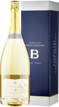 Champagne Forget-Brimont Brut Blanc de Blancs - шампанское Форже-Бримон Брют Блан де Блан 1.5 л белое в п/у