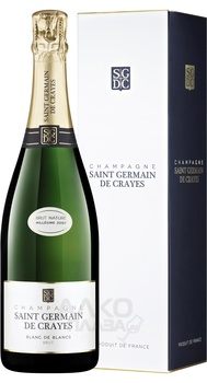 Champagne Saint Germain de Crayes Blanc de Blancs Millésime Brut Nature - шампанское Сен Жермен де Крэ Блан де Блан Миллезим 0.75 л белое брют натюр в п/у