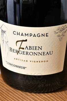 Fabien Bergeronneau L’Inconnue Blanc de Blancs - шампанское Фабьен Бержеронно Л’Анконню Блан де Блан 0.75 л белое брют натюр