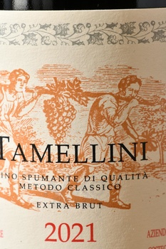 Tamellini Millesimato Extra Brut - вино игристое Тамеллини Миллезимато Экстра Брют 0.75 л белое экстра брют