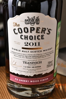 The Cooper’s Choice Teaninich Pedro Ximenez Sherry Wood Finish - виски Зе Куперс Чойс Тининич Педро Хименес Шерри Вуд Финиш 0.7 л в п/у