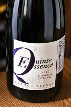 Champagne Franck Pascal Quinte Essence - шампанское Шампань Франк Паскаль КинтЭссанс 0.75 л 2010 год белое экстра брют