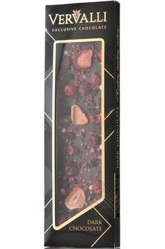 Шоколад Чокоделика тёмный с украшением Малина Клубника Клюква 110 г