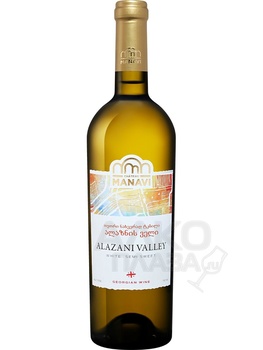 Chateau Manavi Alazani Valley - вино Шато Манави Алазанская долина 0.75 л белое полусладкое