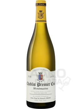 Jean-Paul & Benoit Droin Chablis Premier Cru Montmains AOC - вино Жан-Поль и Бенуа Друан Шабли Премье Крю Монмен 0.75 л белое сухое