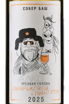 Вино Трезвая голова Сибирьковый+Пино Гри 0.75 л белое сухое