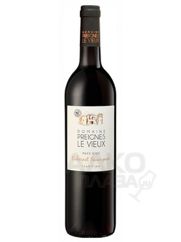 Pays d’Oc Domain Prenenc Vieux Cabernet Sauvignon Tradition Sec - вино Пэй д’Ок Домен Прень ле Вьё Каберне-Совиньон Традисьон сухое 0.75 л