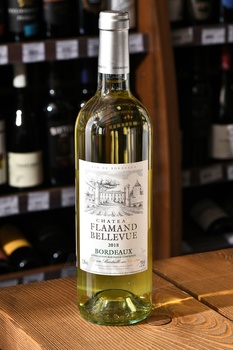 Chateau Flamand Bellevue Bordeaux AOC - вино Шато Фламан Бельвю АОС Бордо 0.75 л белое сухое